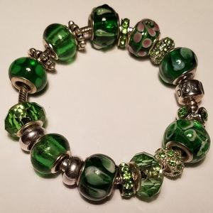 Green Pandora Charm Bracelet #5120